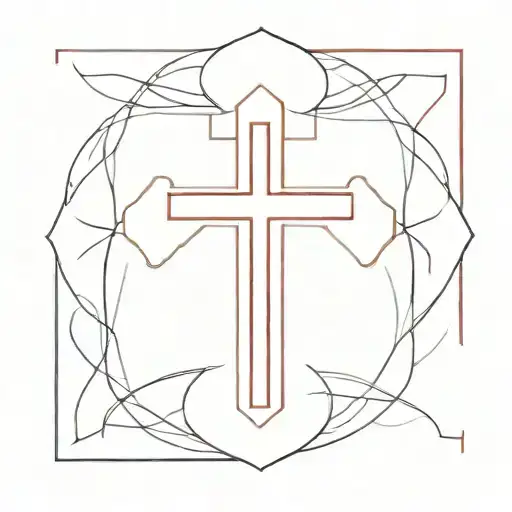 Black cross with red around it  tattoo design idea
