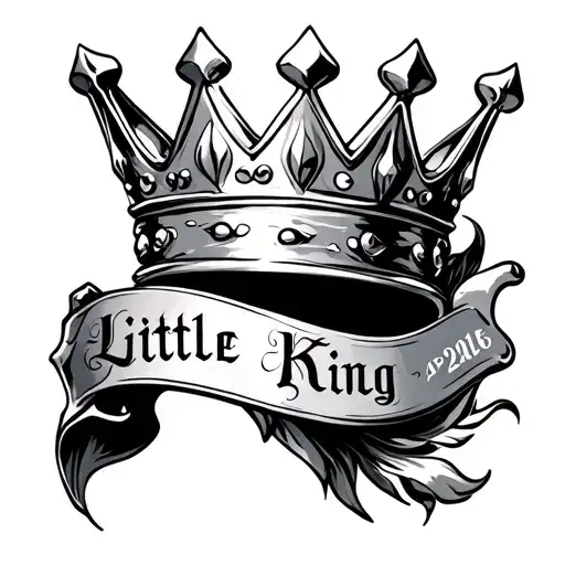 "Little King" Crown Date of birth tattoo design idea