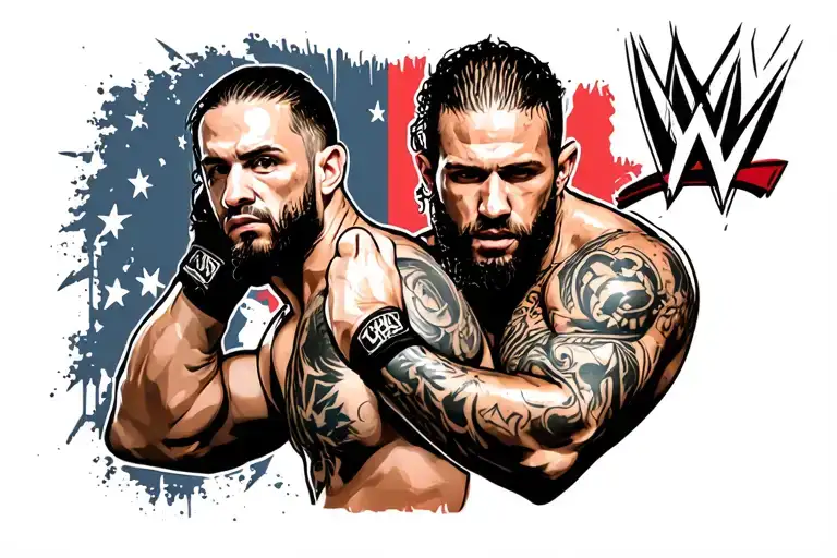 Cm punk wwe tattoo design idea