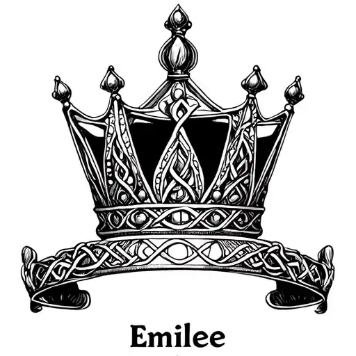 "Emilee" princess crown easy celtic pattern tattoo design idea