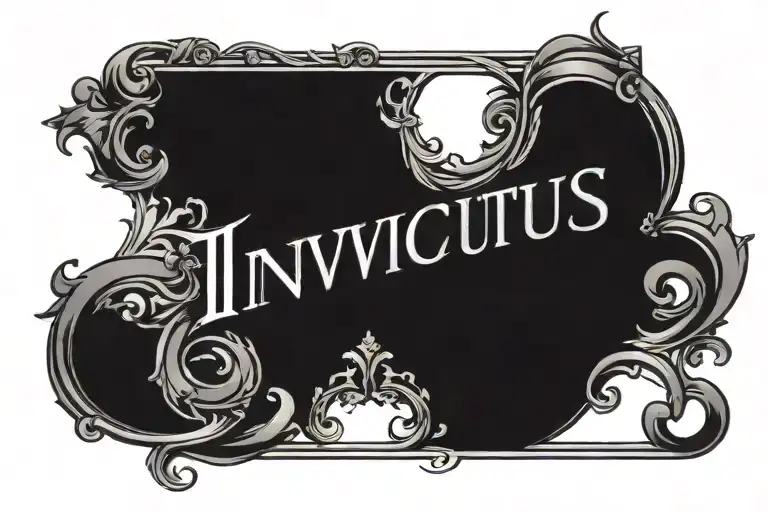 Invictus text tattoo design idea