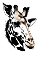 giraffe with hamsa eye tattoo design idea