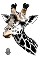 giraffe with hamsa eye tattoo design idea