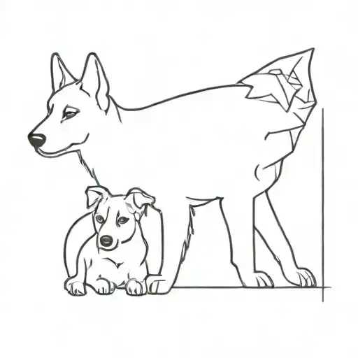 German Shepherd and Spaniel tattoo design idea