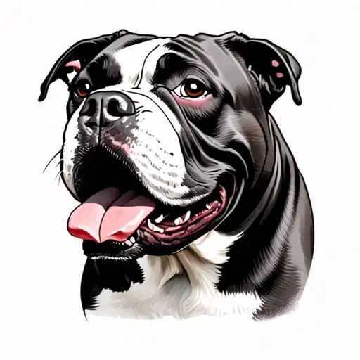 "Paint" America Bully Dog tattoo design idea