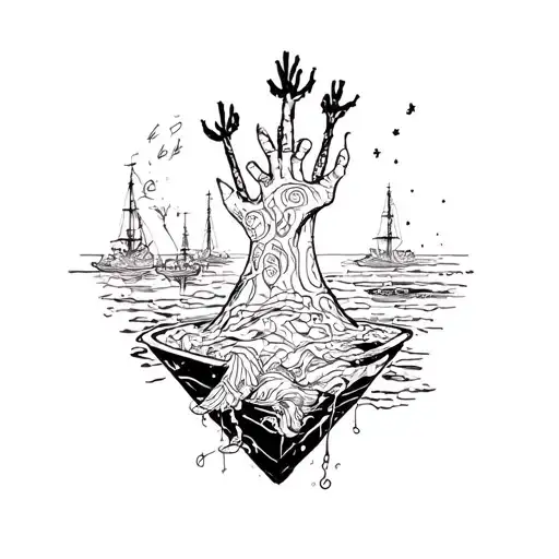 The concept is based on two songs by twenty one pilots: “Kitchen Sink” and “march to the sea”. The main elements should  tattoo design idea