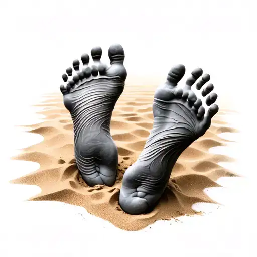 Footprints in the sand jesus tattoo design idea
