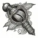 Scratch maraca tattoo design idea