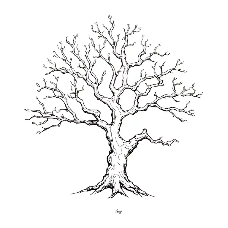 live oak tree tattoo design idea