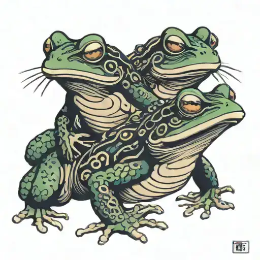 three ninja frogs tattoo design idea