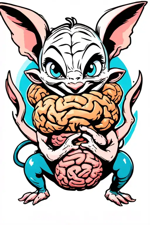 pinky and the brain intertwined tattoo design idea