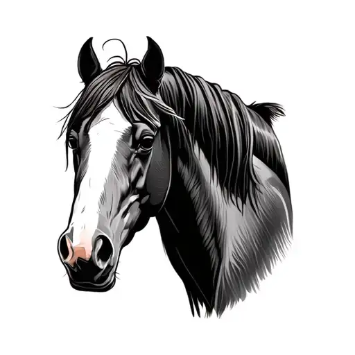 Clydesdale horse tattoo design idea
