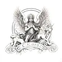 cesar and st michael tattoo design idea