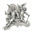 cesar and st michael tattoo design idea