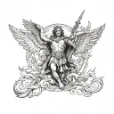 cesar and st michael tattoo design idea