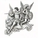 cesar and st michael tattoo design idea
