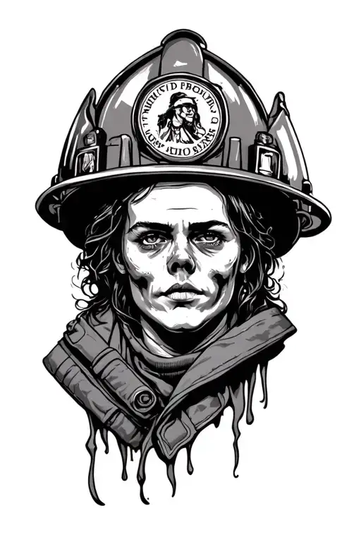 firefighter suicide, depression and anxiety mental health tattoo design idea