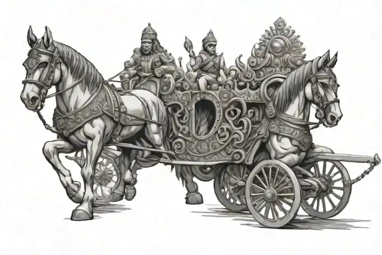 chariot in mahabharat tattoo design idea