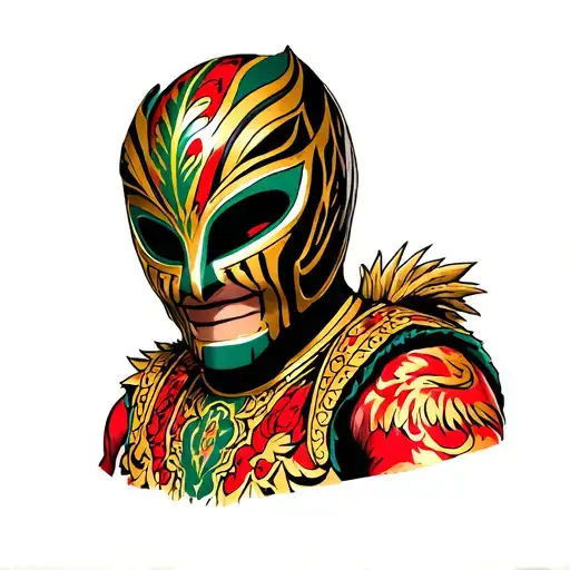 Rey Mysterio Luchador Mask tattoo design idea