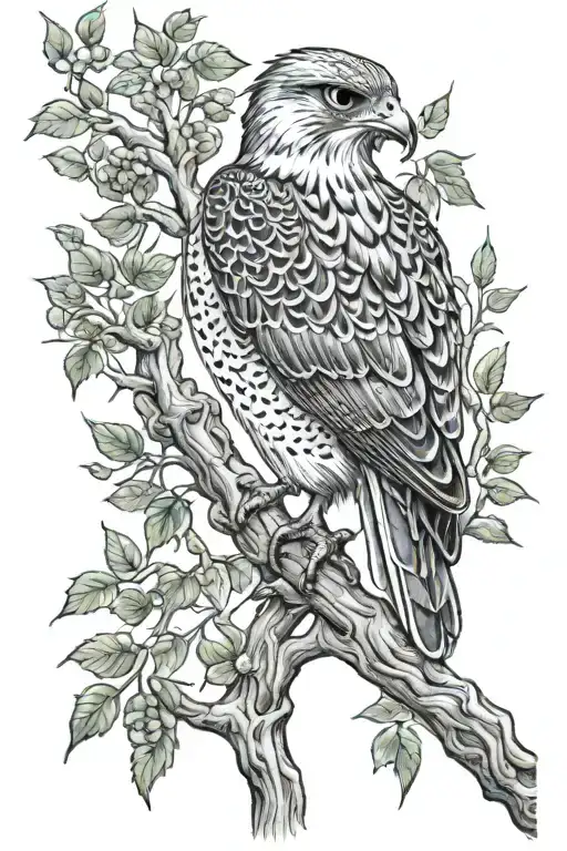 falcon Celtic tree of life tattoo design idea