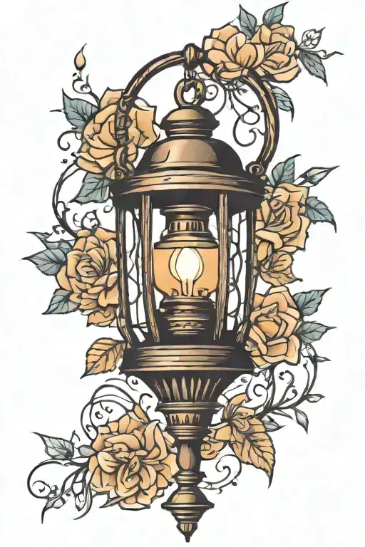 Lantern tattoo design idea