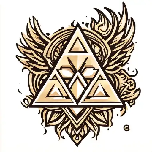 Zelda triforce fine lines tattoo design idea