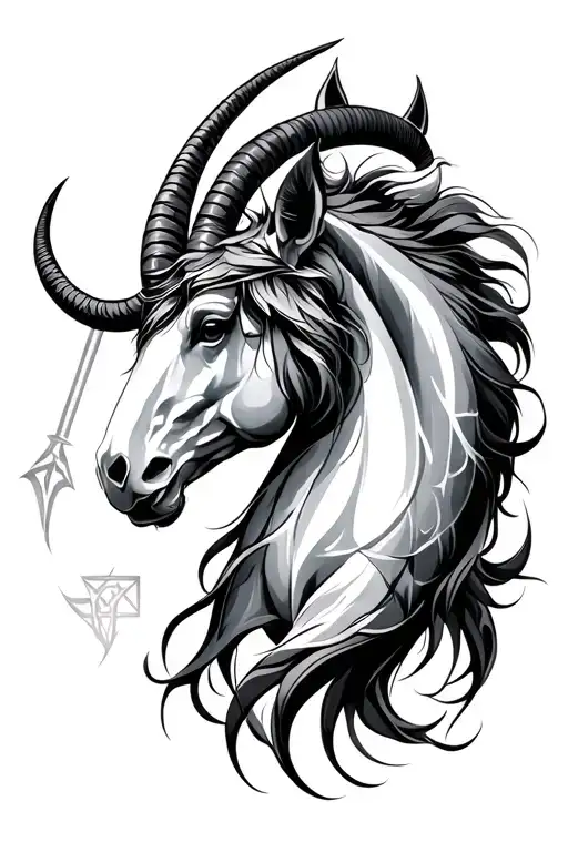 capricorn and sagittarius mix tattoo design idea