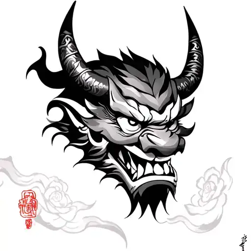 Chinese Devil tattoo design idea