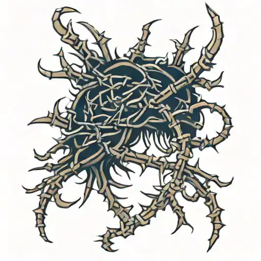 a royal crown of thorns intertwined tattoo design idea