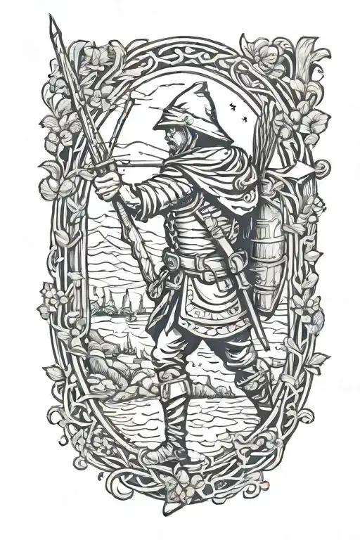 robin hood tattoo design idea