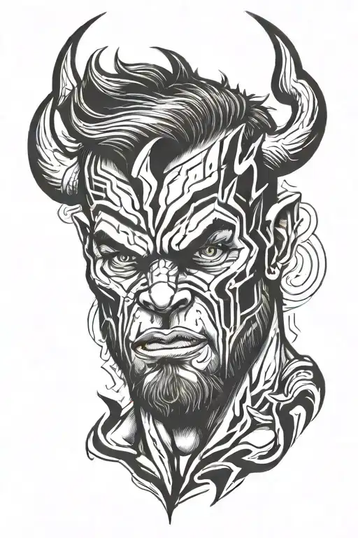 lightening, gorrillas, Taurus, confident, sexy man tattoo design idea