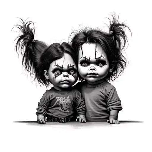 Chucky vs Chuckie tattoo design idea