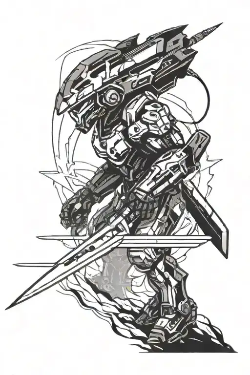 energy sword halo reach tattoo design idea
