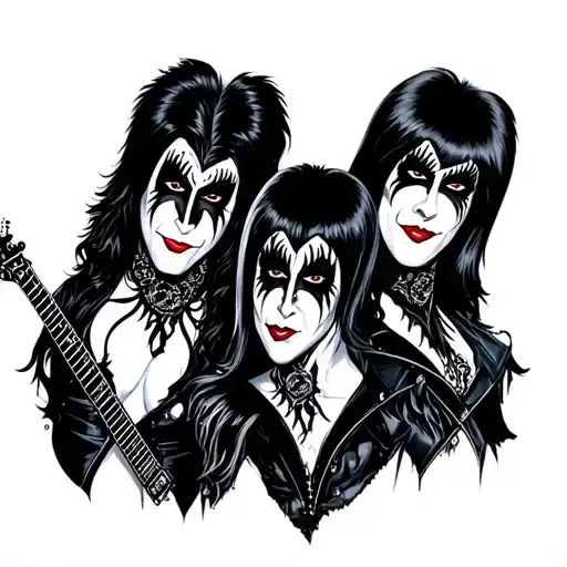 kiss band tattoo design idea