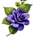 one violet with stem tattoo design idea