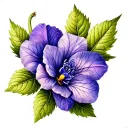 one violet with stem tattoo design idea