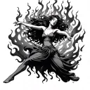 dancing through the flames tattoo design idea