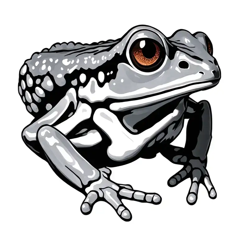 bone frog tattoo design idea