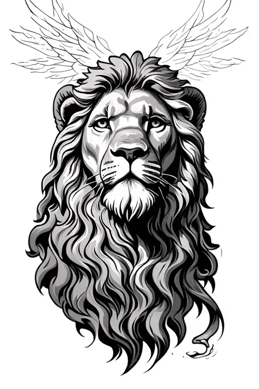 lion and Jesus Christ tattoo design idea