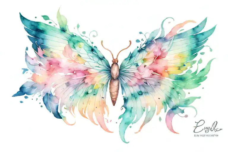 Evelyn wings spread tattoo design idea