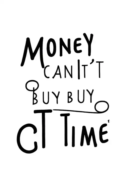 "Money can't buy time" Time Money tattoo design idea