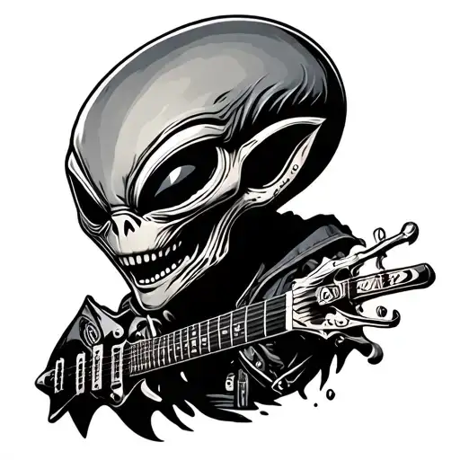 rockstar alien tattoo design idea