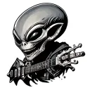 rockstar alien tattoo design idea