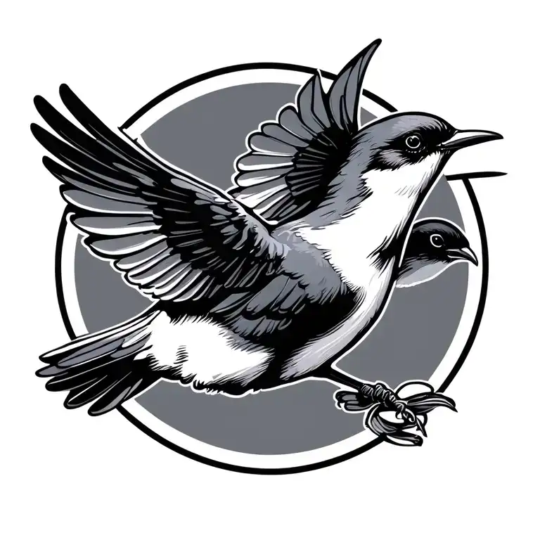 Swallow bird flying tattoo design idea