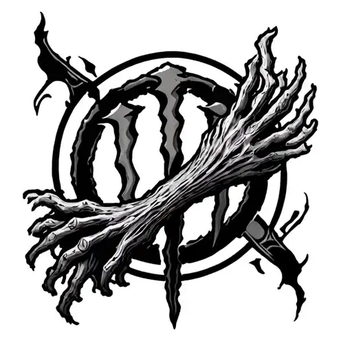 supernatural anti possession symbol with monster energy logo  tattoo design idea