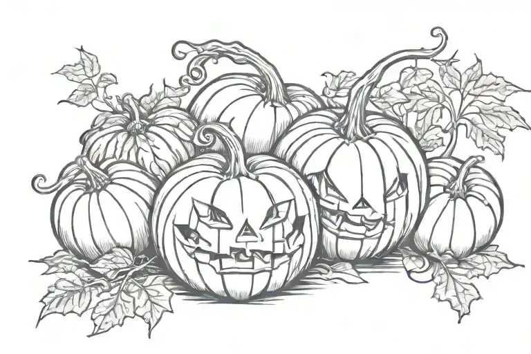 pumpkin jacqueline fall tattoo design idea