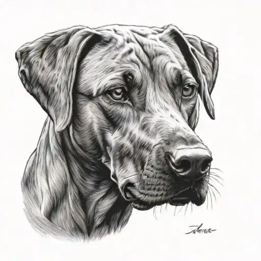 rhodesian ridgeback löwe tattoo design idea