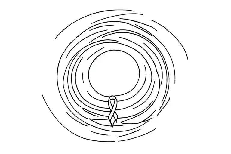 sunrise/setting moon with fuck cancer ribbon tattoo design idea