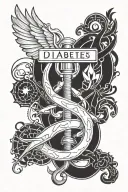 diabetes type 1 medical alert sign intertwined tattoo design idea