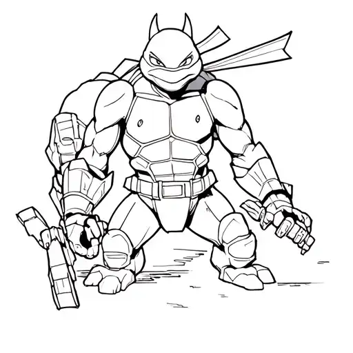 Raphael from TMNT surrounded by ASH from Pokémon and mister freeze from Batman  tattoo design idea